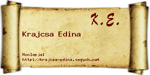 Krajcsa Edina névjegykártya